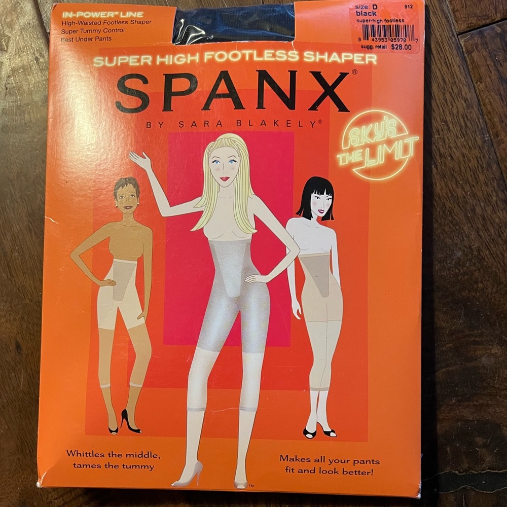 Spanx black footless shaper. Size D
